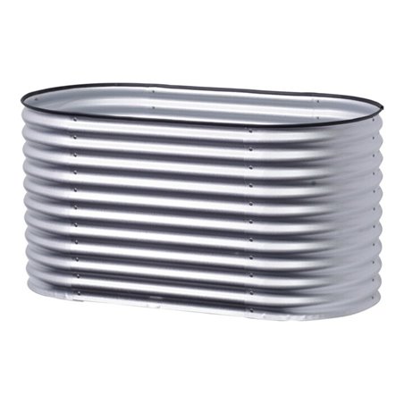 floraworld Hochbeet Silo oval160 x 8 0 cm x 82 cmzink aluminiu m