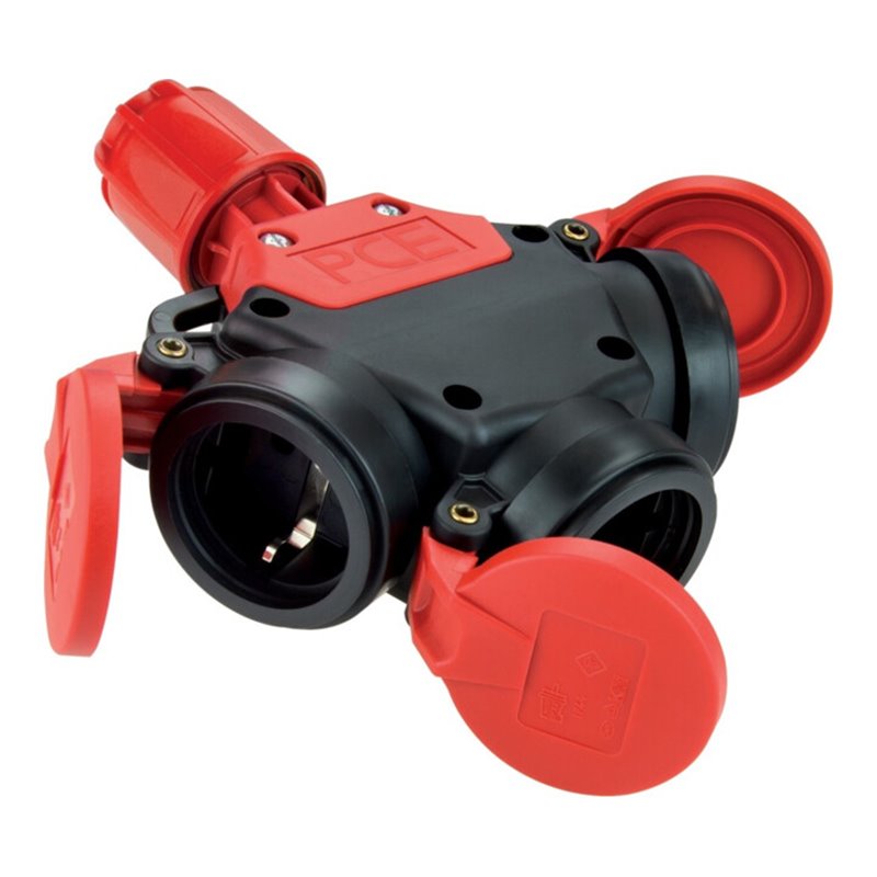 3-Wege Kupplung IP 44 Vollgummi + Klappdeckel