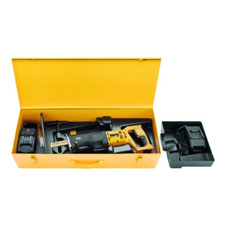 REMS Akku-Säbelsäge Tiger 22V VE Set mit 21,6V-9,0Ah Akku, mit Vario-Elektronik (VE) + weiteren Zubehör