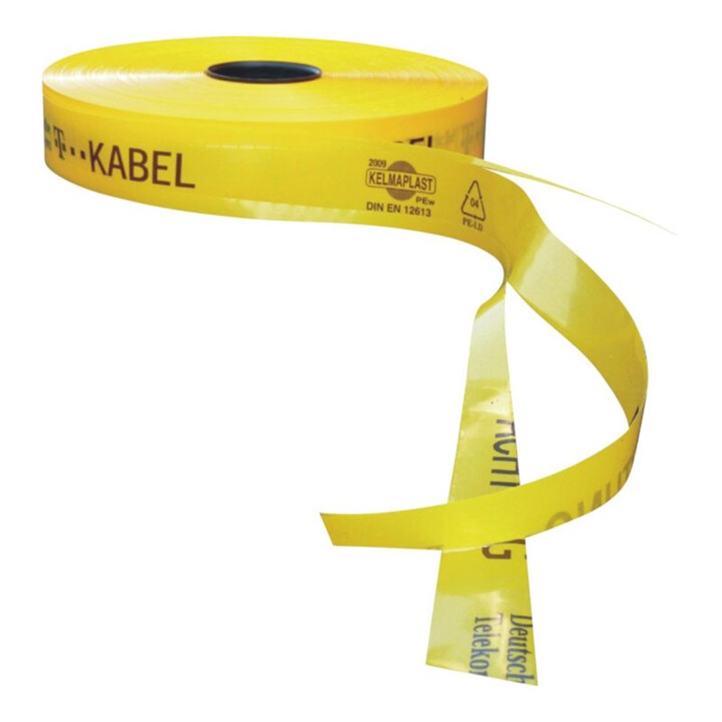 KELMAPLAST Trassen-Warnband 250 m T-Kabel Sollbruchstellen gelb