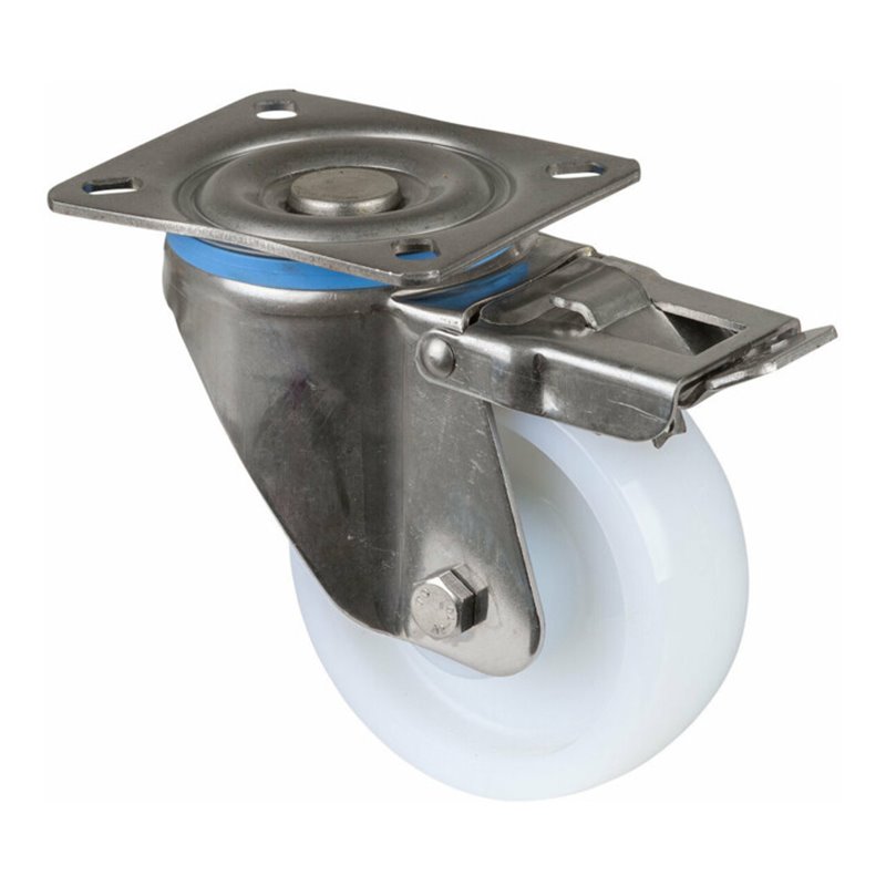 BS Rollen Lenkrolle HS120.B14, m.Totalfestst. m.Platte, Ø100, B35mm, 300kg