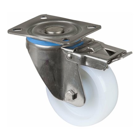 BS Rollen Lenkrolle HS120.B14, m.Totalfestst. m.Platte, Ø100, B35mm, 300kg