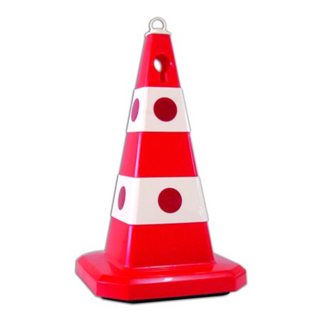 TEMKA Leitkegel mit Öse, rot, mit Reflexlinsen, Höhe 613mm