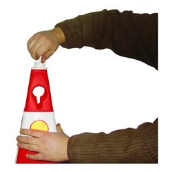 TEMKA Leitkegel mit Öse, rot, mit Reflexlinsen, Höhe 613mm