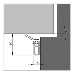 ELLEN Abdichtungsschiene PTS-UL-ZK selbstkl. KF limba, H 19 x L 2100mm