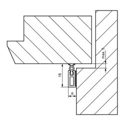 ELLEN Abdichtungsschiene PTS-ZK selbstkl. KF limba, H 18 x L 2100mm