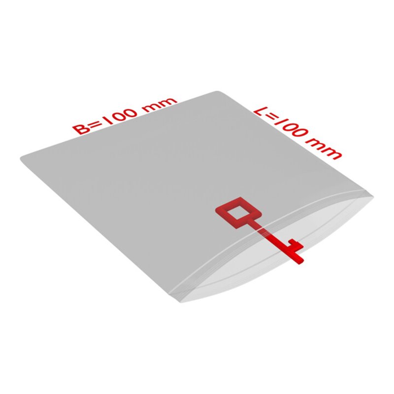 TransPak Druck-Verschlussbeutel 100x100mm, 50my,VE2000