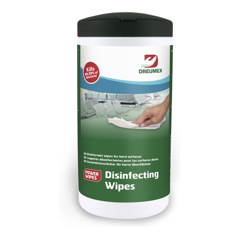 DREUMEX Flächendesinfektiontücher 80 Tücher 190x175mm Spenderdose