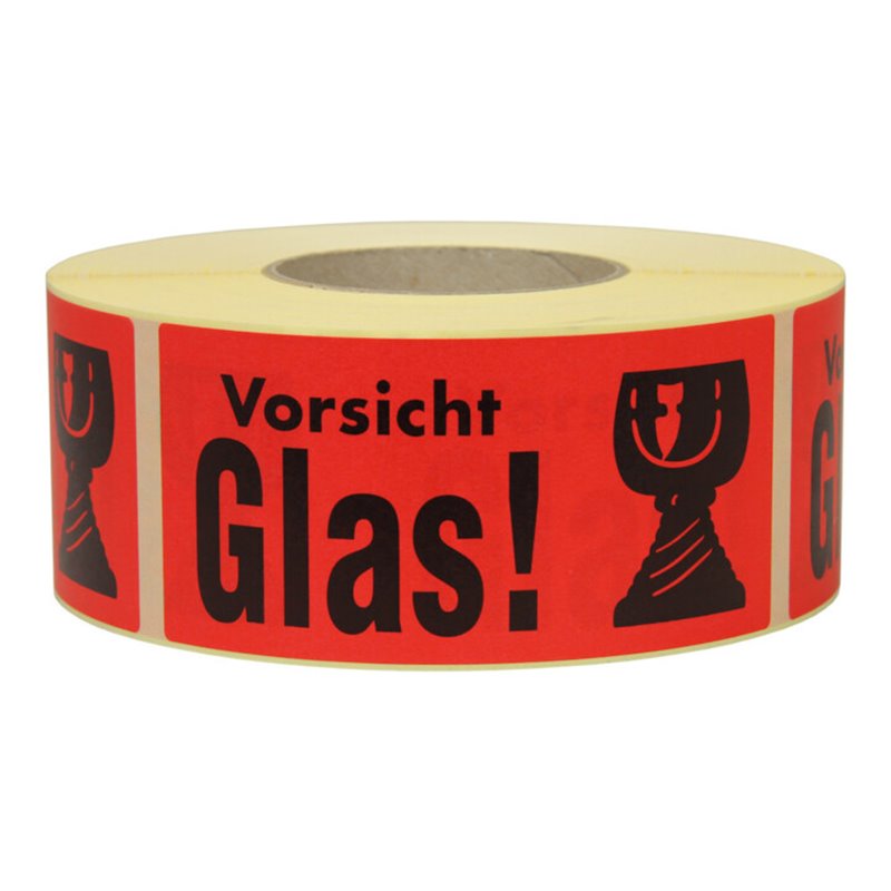 TransPak Hinweis Etiketten Vorsicht Glas 1.000 Stk/Rolle