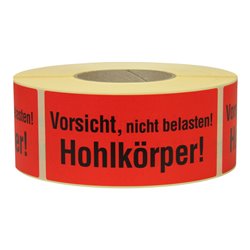 TransPak Hinweis Etiketten Vorsicht Hohlkörper 1.000 Stk/Rolle