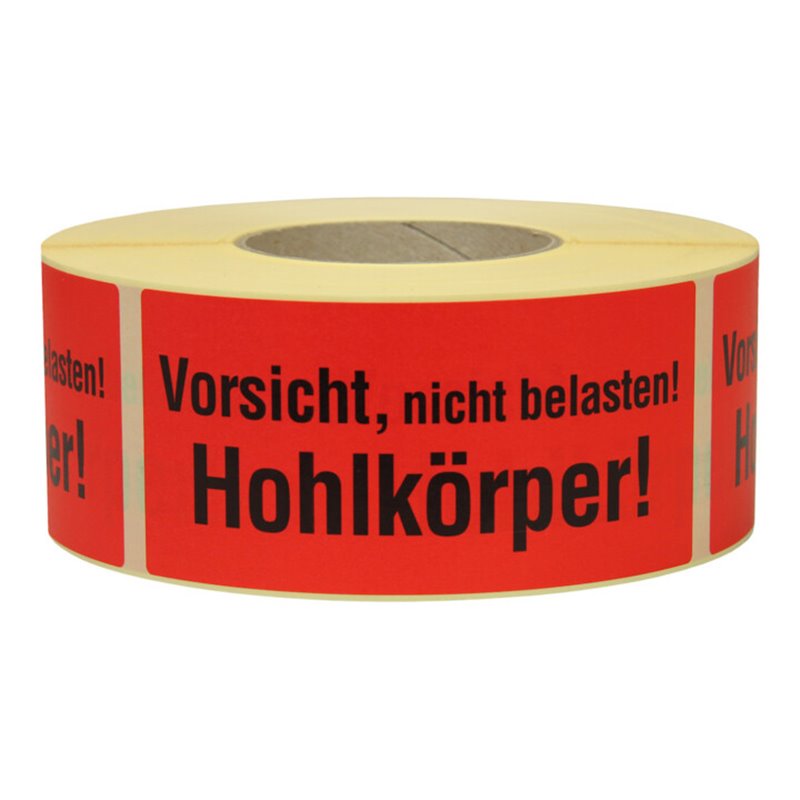 TransPak Hinweis Etiketten Vorsicht Hohlkörper 1.000 Stk/Rolle