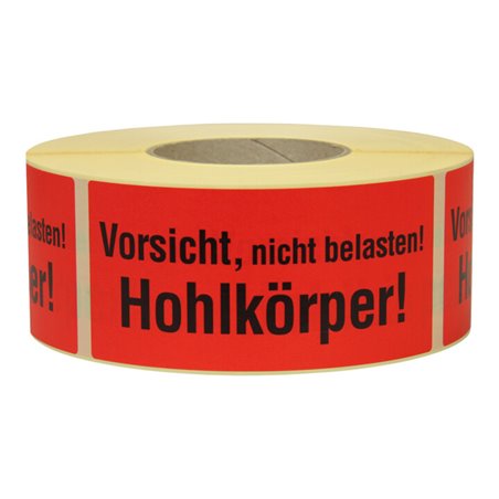 TransPak Hinweis Etiketten Vorsicht Hohlkörper 1.000 Stk/Rolle