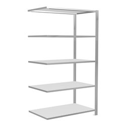 Schulte Anbauregal Schraubsystem MULTIplus150, 5 Fachböden, beidseitig nutzbar, Tiefe 600 mm, Aussteifung durch Längenriegel, mi