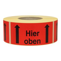 TransPak Hinweis Etiketten Hier oben,1000 Stk./Rolle 1.000 Stk/Rolle