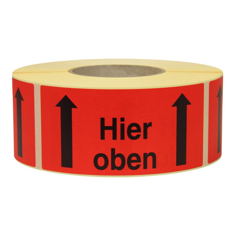 TransPak Hinweis Etiketten Hier oben,1000 Stk./Rolle 1.000 Stk/Rolle