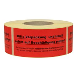 TransPak Hinweis Etiketten Inhalt prüfen 1.000 Stk/Rolle