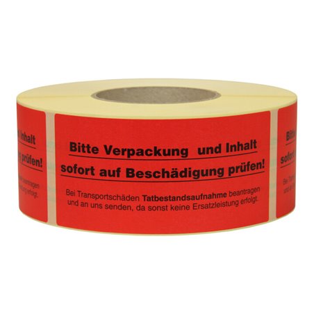 TransPak Hinweis Etiketten Inhalt prüfen 1.000 Stk/Rolle