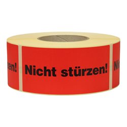 TransPak Hinweis Etiketten Nicht stürzen 1.000 Stk/Rolle