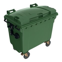 Müllcontainer 660 l Kst. Flachdeckel grün