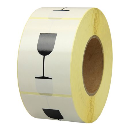 TransPak Hinweis Etiketten Nicht stürzen Glas 1.000 Stk/Rolle