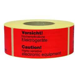 TransPak Hinweis Etiketten Senitive electronic