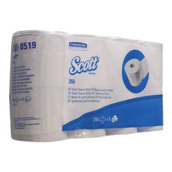 SCOTT 350 Toilet-Tissue 2lag. hochweiß 8x350Bl.
