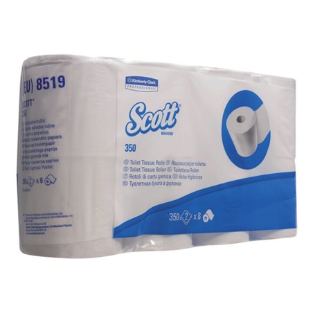 SCOTT 350 Toilet-Tissue 2lag. hochweiß 8x350Bl.