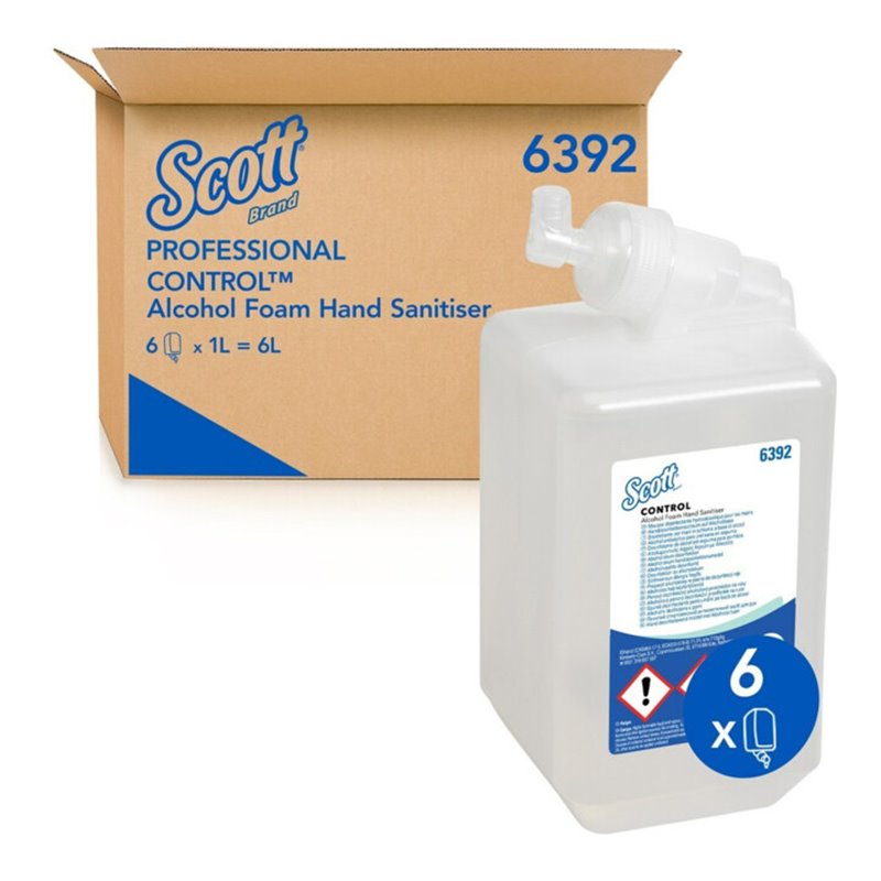 SCOTT CONTROL Handdesinfektionsschaum 1 Liter Kartusche mit Alkohol