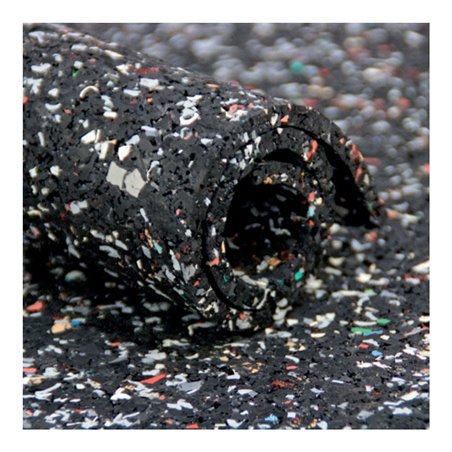 Recyclingmatte Gummi/PU, schwarz-bunt 8mm, 1500mm 5m