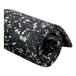 Recyclingmatte Gummi/PU, schwarz-bunt 8mm, 1500mm 5m