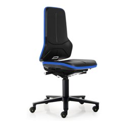 bimos Arbeitsstuhl ESD Neon 2, blau Sitzhöhe 450-620 mm mit Rollen, ohne Polster