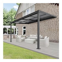 floraworld Terrassenüberdachung Air, 400 x 300 x 200/254 cm, mit 2 Stützpfosten