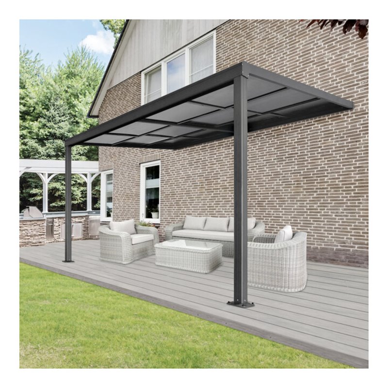 floraworld Terrassenüberdachung Air, 400 x 300 x 200/254 cm, mit 2 Stützpfosten