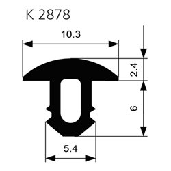 ELLEN Treppenprofil K 2878 einfräsen Pilz W-KF schw, Br10,3 x H8,4