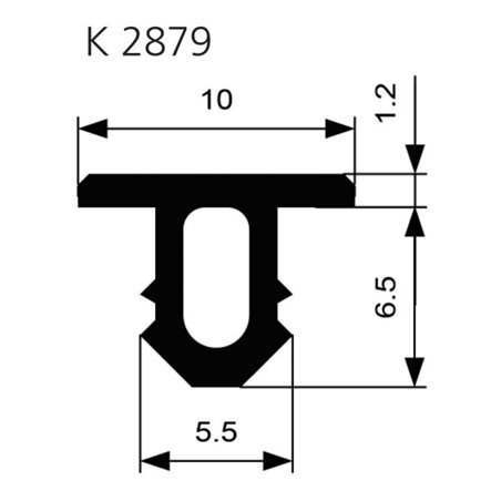 ELLEN Treppenprofil K 2879 einfräsen Trapez W-KF schwarz, Br10 x H7,7