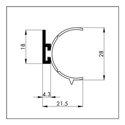 ELLEN Rolladenprofil RAP Silikonprofil 20 mm,L 10m