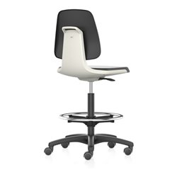 bimos Arbeitsstuhl Labsit 4, PU weiß Sitzhöhe 560-810 mm