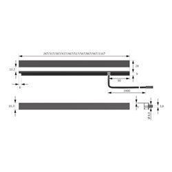 Halemeier HandleLine EDS Op 467mm 12VDC, max. 4,4W, 2m M1