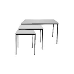 Tisch 1400x800 mm chrom/lichtgrau