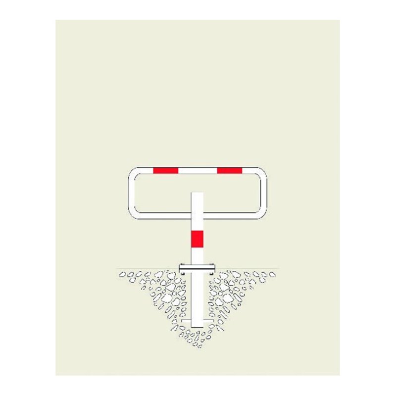 Morion Parkbügel z.Einbetonieren feuerverz.weiß lackiert