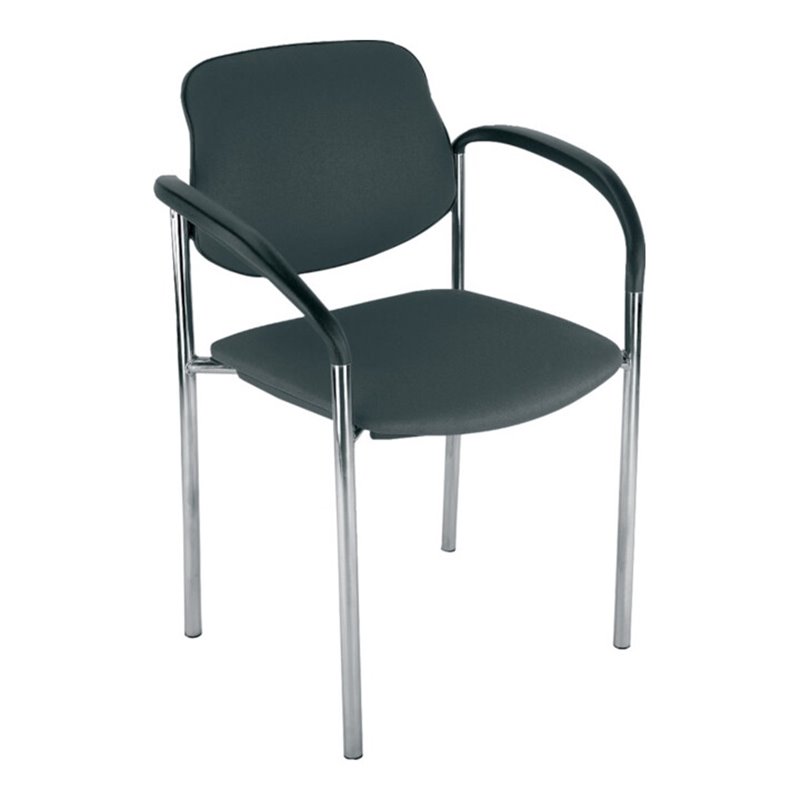 Besucher-Stuhl STYL m.Arml. chrom/anthrazit