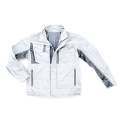 Excess Arbeitsjacke Champ, Gr. XL, weiß/grau
