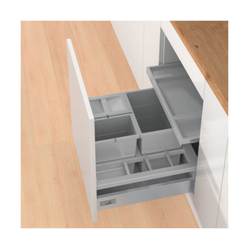 Hettich Küchen-Abfallsystem InsertFlex 600 9207642 KB 600mm Kunststoff grau matt