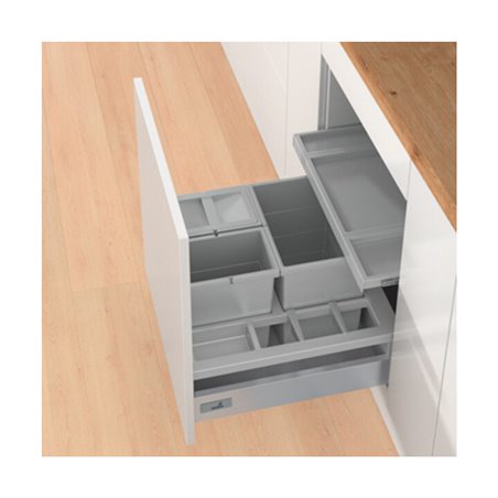 Hettich Küchen-Abfallsystem InsertFlex 600 9207642 KB 600mm Kunststoff grau matt