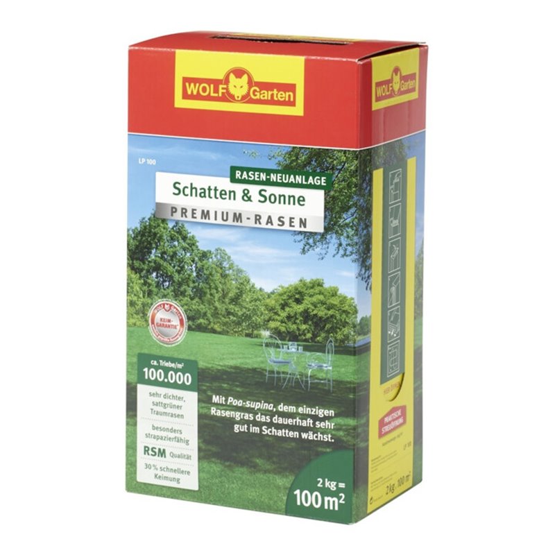 WOLF-Garten Premium-Rasen Schatten&Sonne LP 100 2 kg