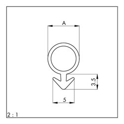 ELLEN Ankersteg 236 für 3mm Nut einfr. Silikon braun, Durchm. 8, L100mtr