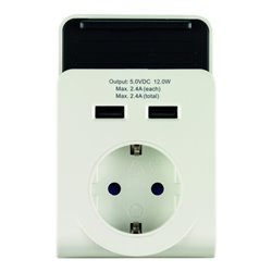 REV USB-Ladegerät DUO 2-fach m.Ladeschale weiß