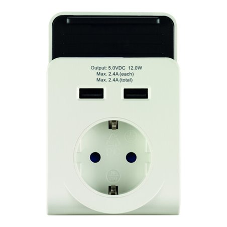 REV USB-Ladegerät DUO 2-fach m.Ladeschale weiß