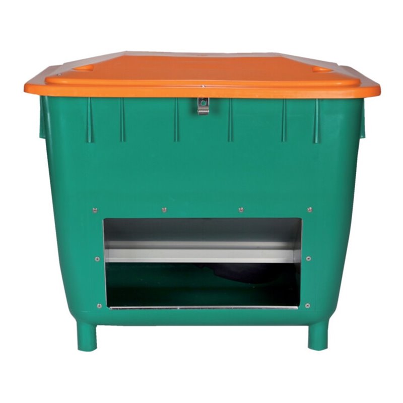 Streugutbehälter 400 L eckig m. Entnahmerutsche