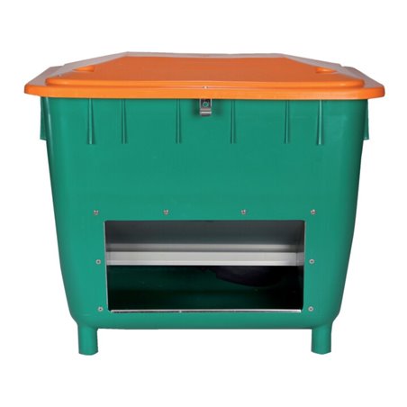 Streugutbehälter 400 L eckig m. Entnahmerutsche